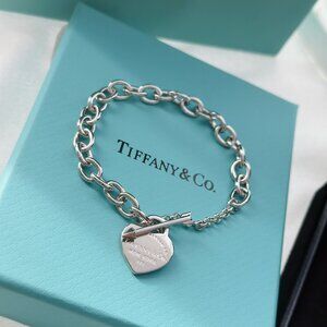 Tiffany Love Heart 925 Silver Bracelet